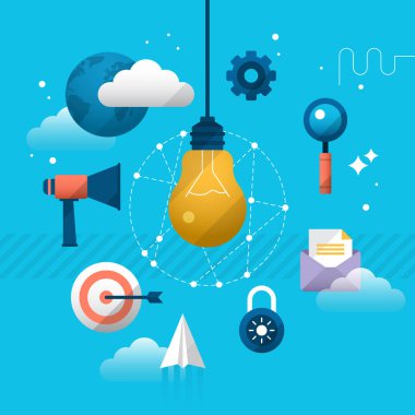 Yeni iş veya ürün kavramını başlatın. Şık tasarımı ile