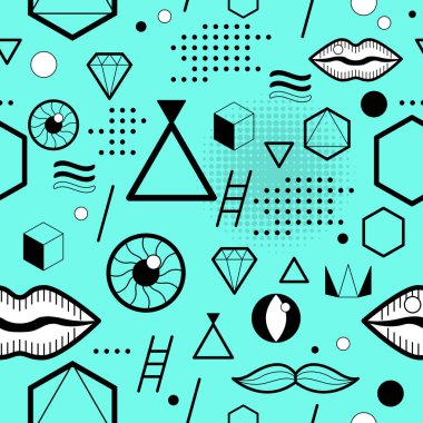 Geometrik çizgi şekilleri ile modern soyut dikişsiz desen