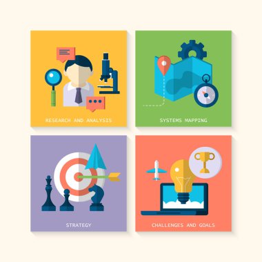 Web sitesi hizmetleri konsepti için düz modern simgeler