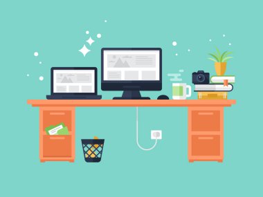 Ofis işyeri için düz modern tasarım