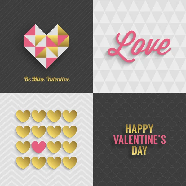 Set hari Valentine desain kartu ucapan - Stok Vektor