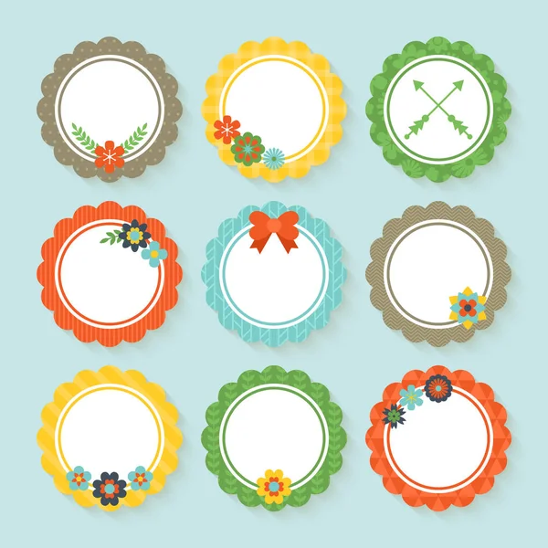 Easter holiday tags and frames with trendy patterns for design — Stock Vector