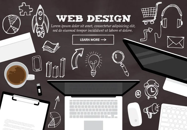 Plat modern design concept voor web design website banner — Stockvector