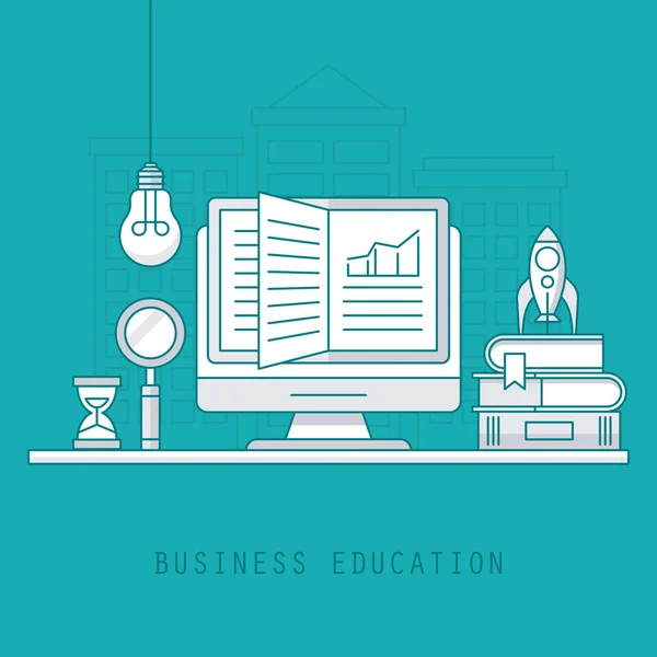 Cienka linia stylistowa dla koncepcji edukacji biznesowej — Wektor stockowy