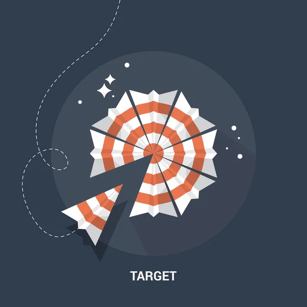 Στόχος και στόχος επίπεδη μοντέρνα σχεδίαση λογότυπου — Διανυσματικό Αρχείο