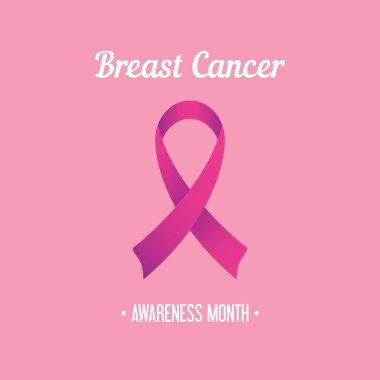 Pembe meme kanseri farkındalık ay sembolü. Vektör illustratio