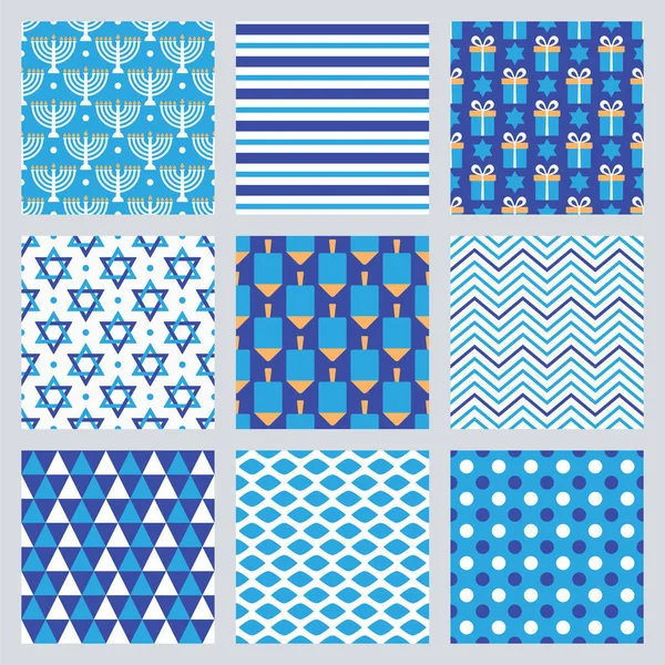 Yahudi tatil Hanuka için sorunsuz desen tasarımı ayarlayın. Vektör