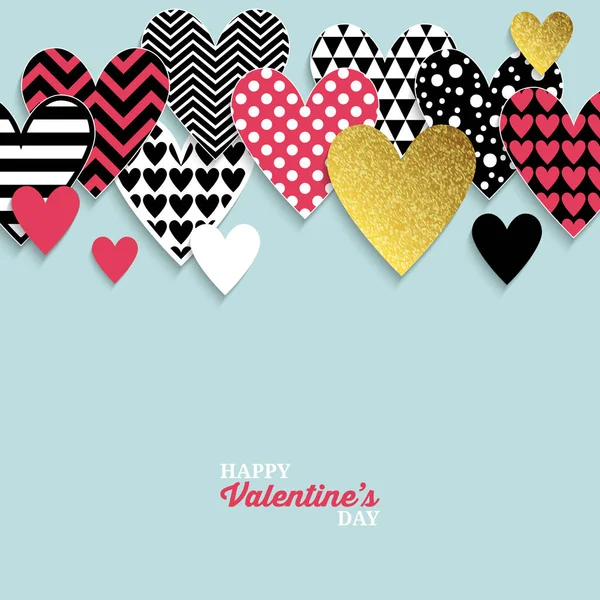 Modern Valentine 's Day absztrakt háttér papír szívét. Ve — Stock Vector