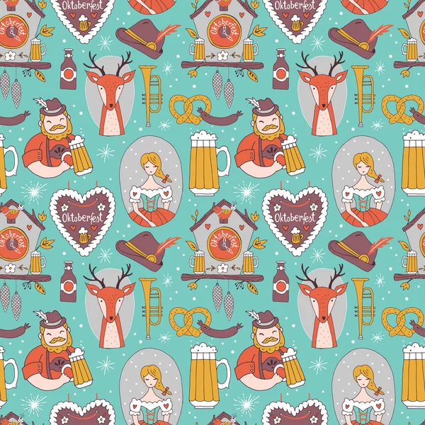 Oktoberfest hand drawing seamless pattern design