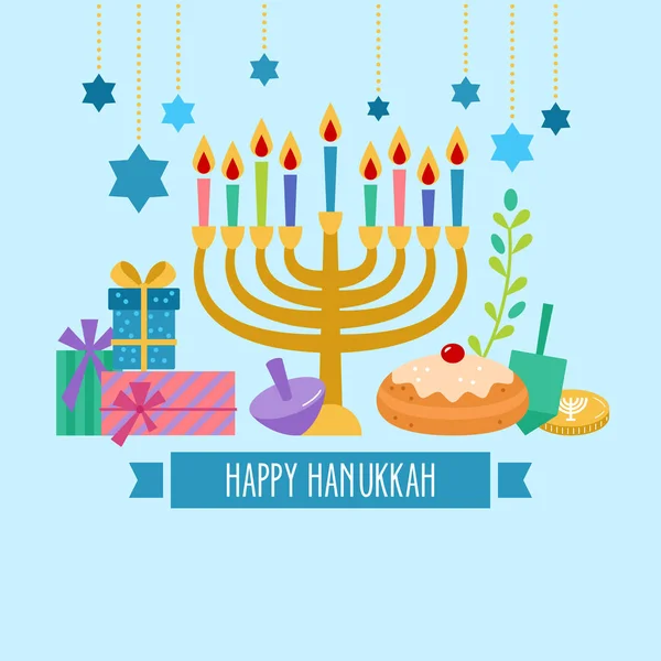 Hanukkah diseño de banner de vacaciones judío — Vector de stock