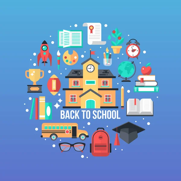 Back to school concept set for graphic and web design. Vector il — Stock Vector