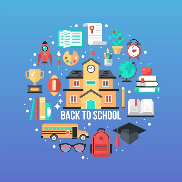 Terug naar school concept set voor grafisch en webdesign. Vector Il — Stockvector