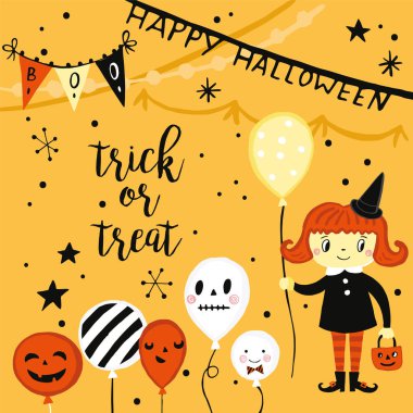 Cadılar Bayramı tebrik kartı. 