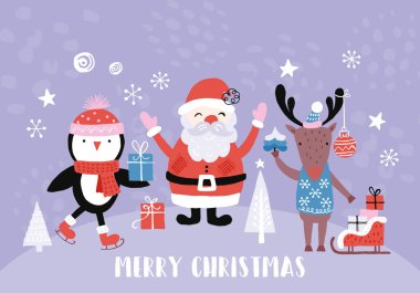 Tatil ve Noel el çizimi banner tasarım