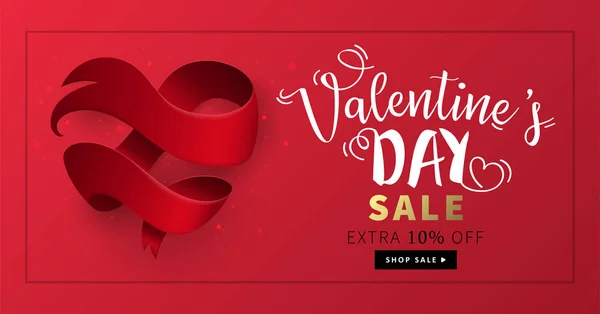 Plantilla de banner de venta de día de San Valentín — Vector de stock