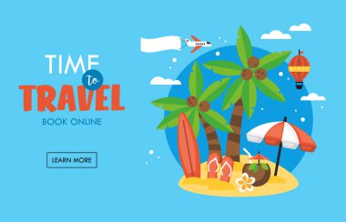 Yaz tatili tropikal plaj tatil konsepti