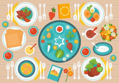 Pasdan seder akşam yemeği masası