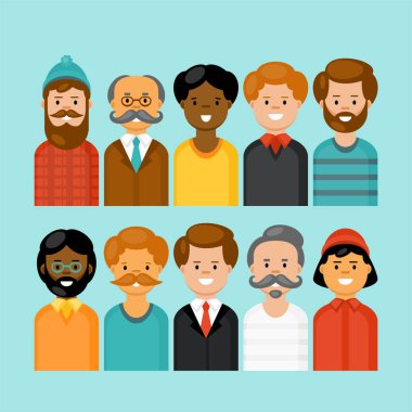 Erkek karakter avatar seti 