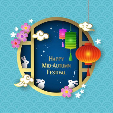 Orta sonbahar festivali afiş tasarımı