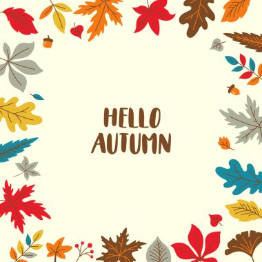 Sonbahar ile Sonbahar arka plan sınır tasarımı bırakır