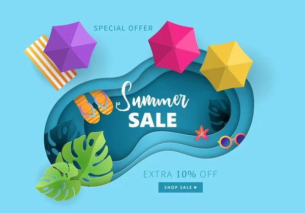 Summer sale banner design — Stock Vector