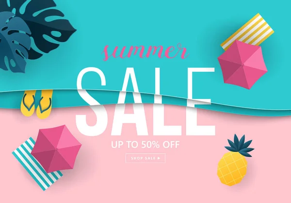 Zomer Sale Banner Ontwerp — Stockvector