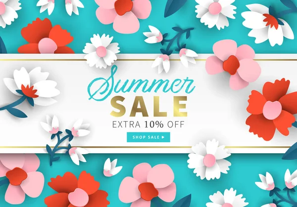 Zomer Sale Banner Ontwerp — Stockvector