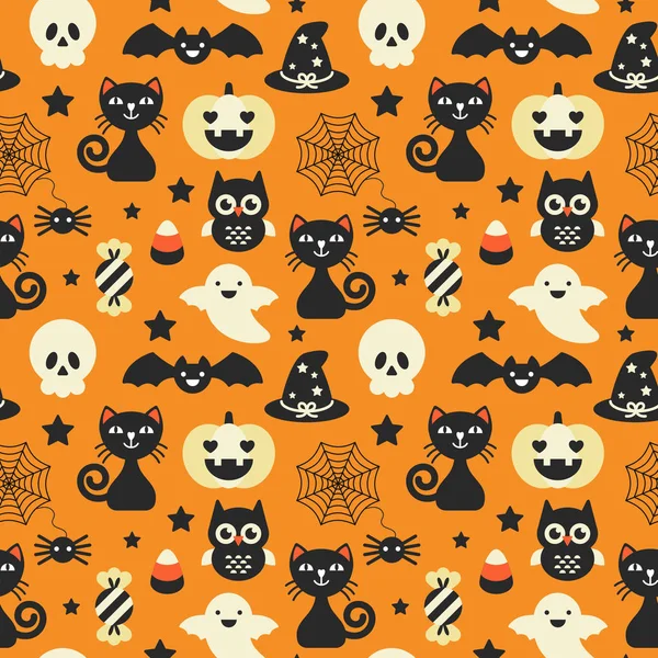 Halloween holiday seamless pattern background — Stock Vector