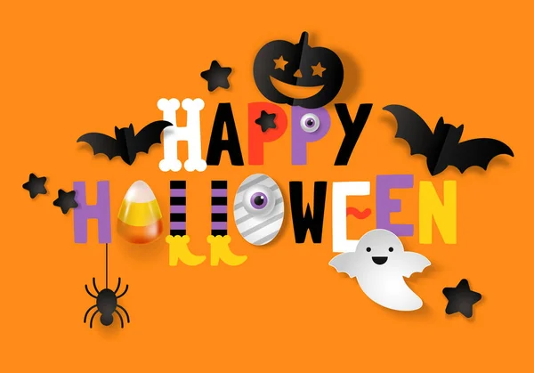 Feliz diseño de banner de Halloween — Archivo Imágenes Vectoriales