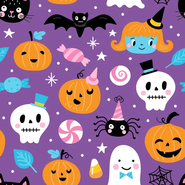 Modèle sans couture pour les vacances d'Halloween — Image vectorielle