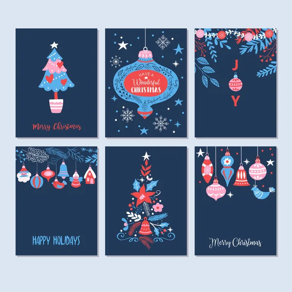 Noel tatili tebrik kartı seti. 