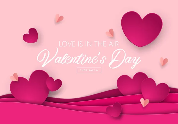Ziua Îndrăgostiților șablon banner de vânzare — Vector de stoc