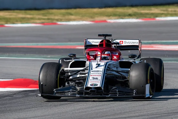 Barcelona Spanien Februari 2019 Kimi Räikkönen Formel Ett Test Dagarna — Stockfoto