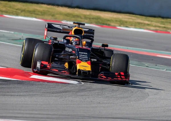 Barcelona Fevereiro Espanha 2019 Max Verstappen Durante Dias Teste Fórmula — Fotografia de Stock