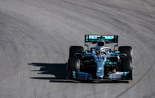 Barcelona Hiszpania Lutego 2019 Lewis Hamilton Podczas Dni Formuły Jeden — Zdjęcie stockowe