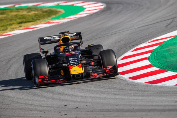 Barcelona Fevereiro Espanha 2019 Max Verstappen Durante Dias Teste Fórmula — Fotografia de Stock