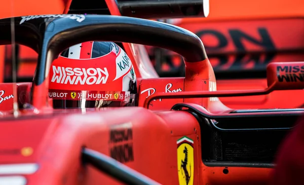 Barcelona Fevereiro Espanha 2019 Charles Leclrec Durante Dias Teste Fórmula — Fotografia de Stock