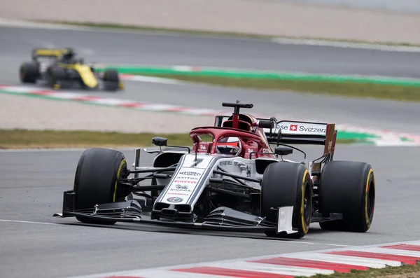 Barcelona Fevereiro 2019 Kimi Raikkonen Durante Dias Teste Fórmula Circuito — Fotografia de Stock