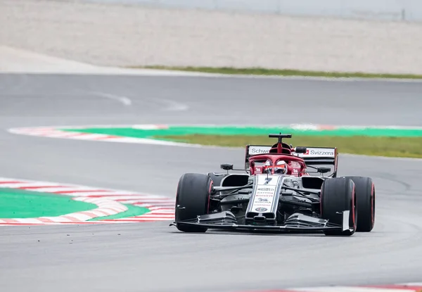 Barcelona Fevereiro 2019 Kimi Raikkonen Durante Dias Teste Fórmula Circuito — Fotografia de Stock