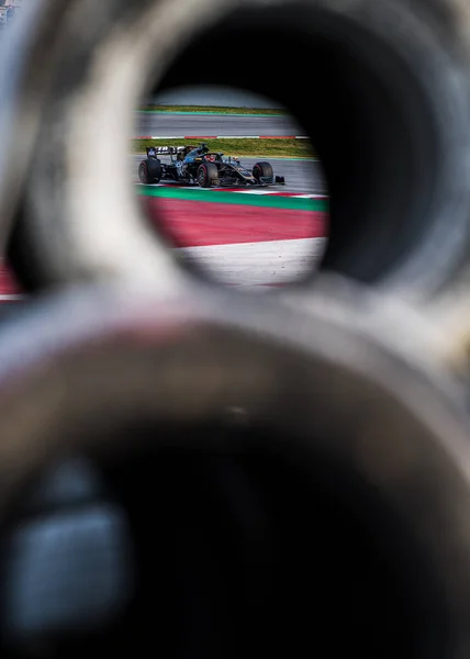 Barcelona Espanha Fevereiro 2019 Haas Durante Dias Teste Fórmula Circuito — Fotografia de Stock