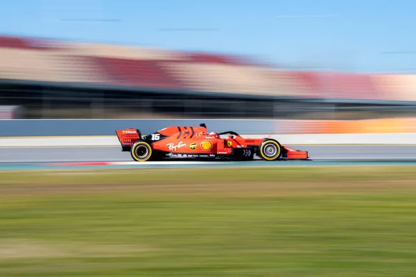 Barcelona Espanha Fevereiro 2019 Charles Leclerc Durante Dias Teste Fórmula Imagem De Stock