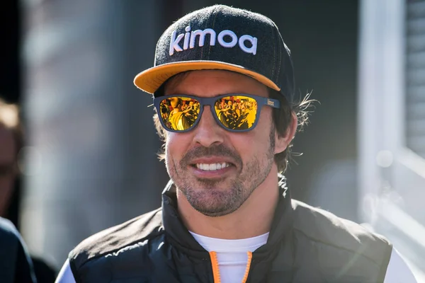 Barcelona Fevereiro Espanha 2019 Fernando Alonso Durante Dias Teste Fórmula Imagens Royalty-Free