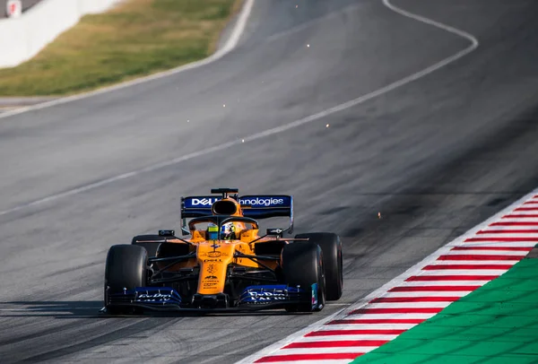 Barcelona Fevereiro 2019 Lando Norris Durante Dias Teste Fórmula Circuito — Fotografia de Stock