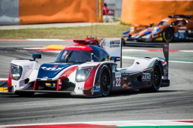 Barselona, Ispanya 20 Temmuz 2019: Barcelona-Catalunya Circuit 'de Avrupa LeMans serisi dayanıklılık yarışı sırasında Birleşik Autosport.