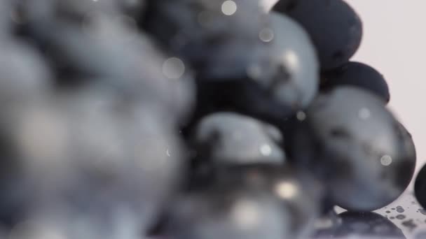 Skupić się dostosować na winogron makro zbliżenie — Wideo stockowe