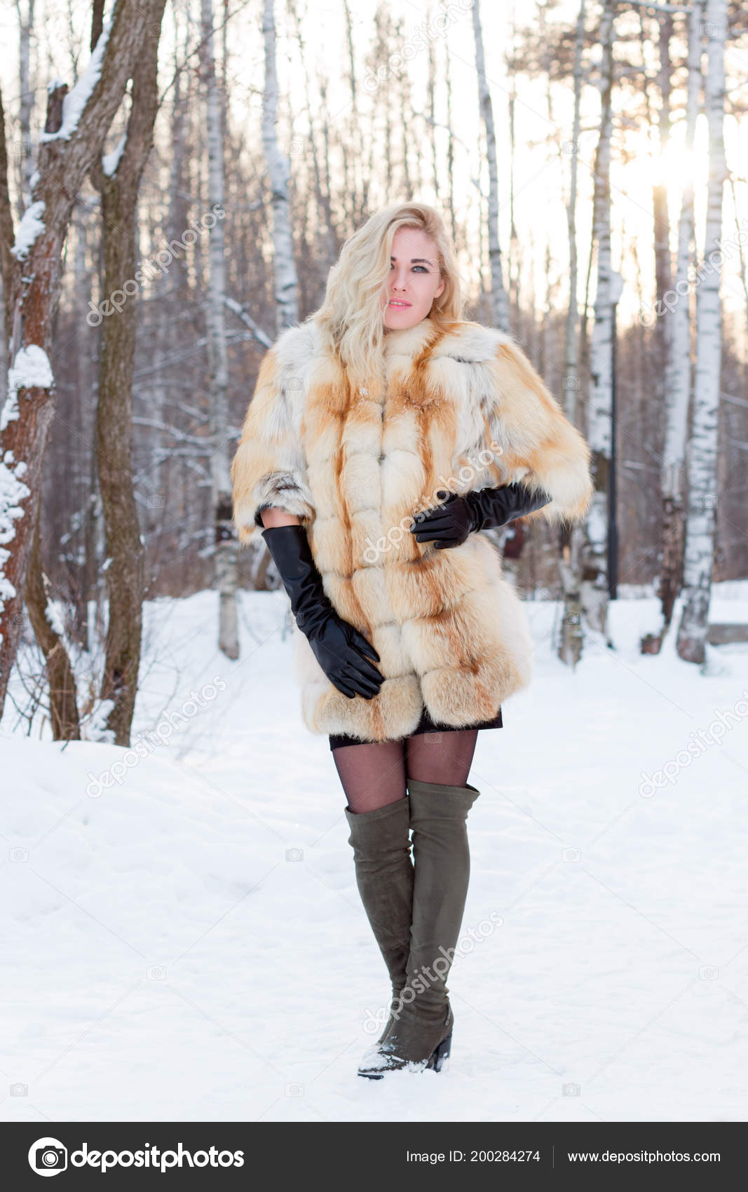 Beautiful blonde in fur coat Are Beautiful blonde in fur coat the question