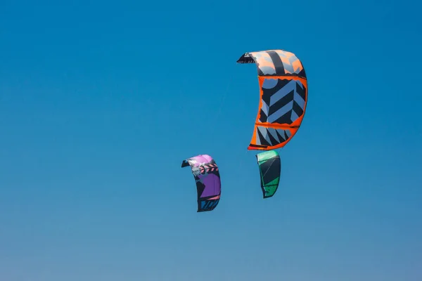 Kite Surfing Αιγαίο Πέλαγος Φιλί Των Δύο Θαλασσών — Φωτογραφία Αρχείου