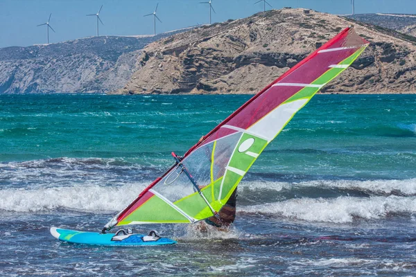 Windserfing Mar Egeu Beijo Dois Mares — Fotografia de Stock