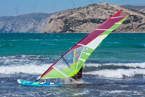 Windserfing Mar Egeu Beijo Dois Mares — Fotografia de Stock