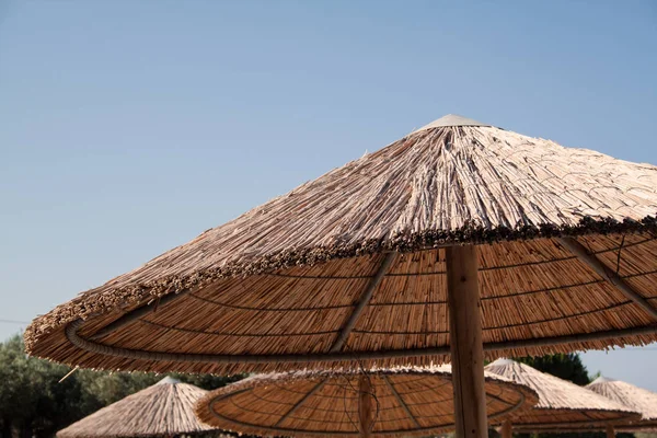 Зонтик Солнечном Пляже — стоковое фото